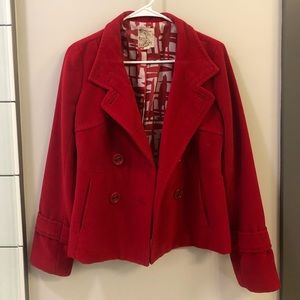 Red Nordstrom Peacoat / pea coat